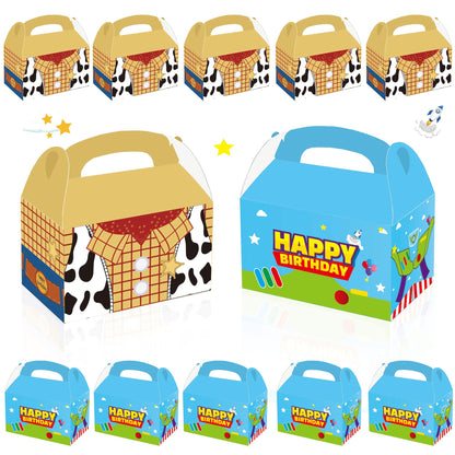 WEGYMER Cartoon Story Party Boxes 16pcs Two Infinity and Beyond Birthday Gift Goodie Bags For Toy Theme Birthday Party Supplies