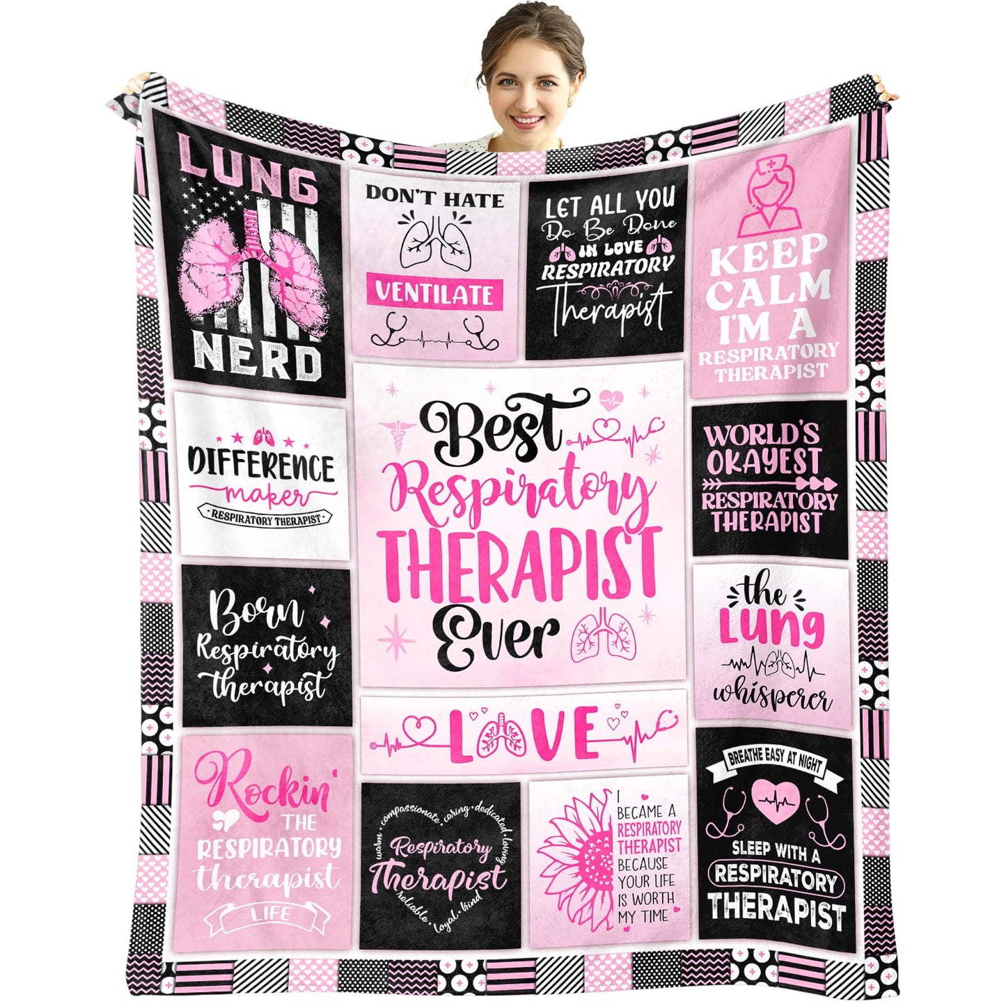 Respiratory Therapist Gifts, Respiratory Therapist Gifts for Women, Respiratory Care Week Gifts for Respiratory Therapist, Respiratory Therapist Birthday Gifts Throw Blanket 50"X 60"