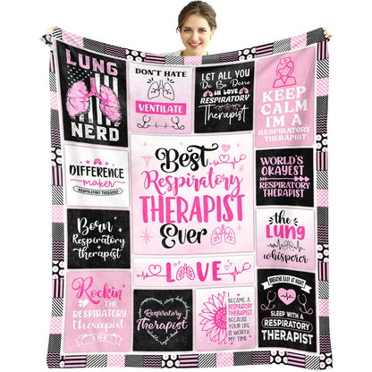 Respiratory Therapist Gifts, Respiratory Therapist Gifts for Women, Respiratory Care Week Gifts for Respiratory Therapist, Respiratory Therapist Birthday Gifts Throw Blanket 50"X 60"
