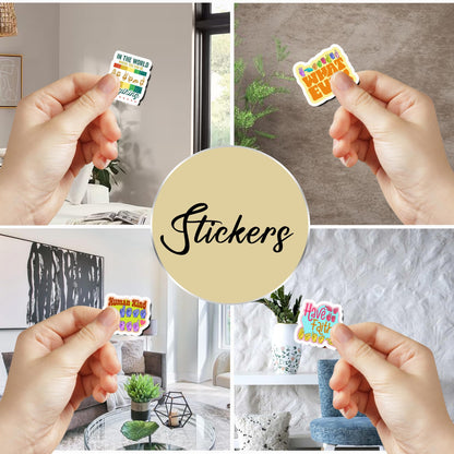 Pack 50 PCS ASL Stickers American Sign Language Vinyl Decals Waterproof Decorations Patches Laptop Bumper Water Bottles Computer Bicycle Luggage Cup Phone Case Skateboard