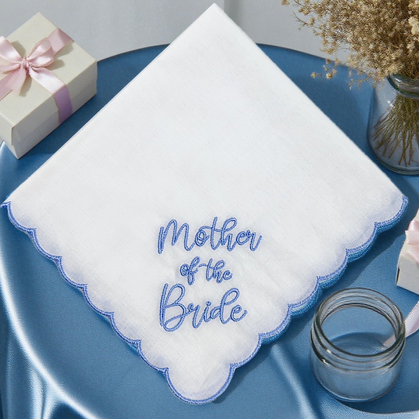 Lamyba Mother of the Bride/Groom/Law Gifts Wedding Handkerchief Something Blue
