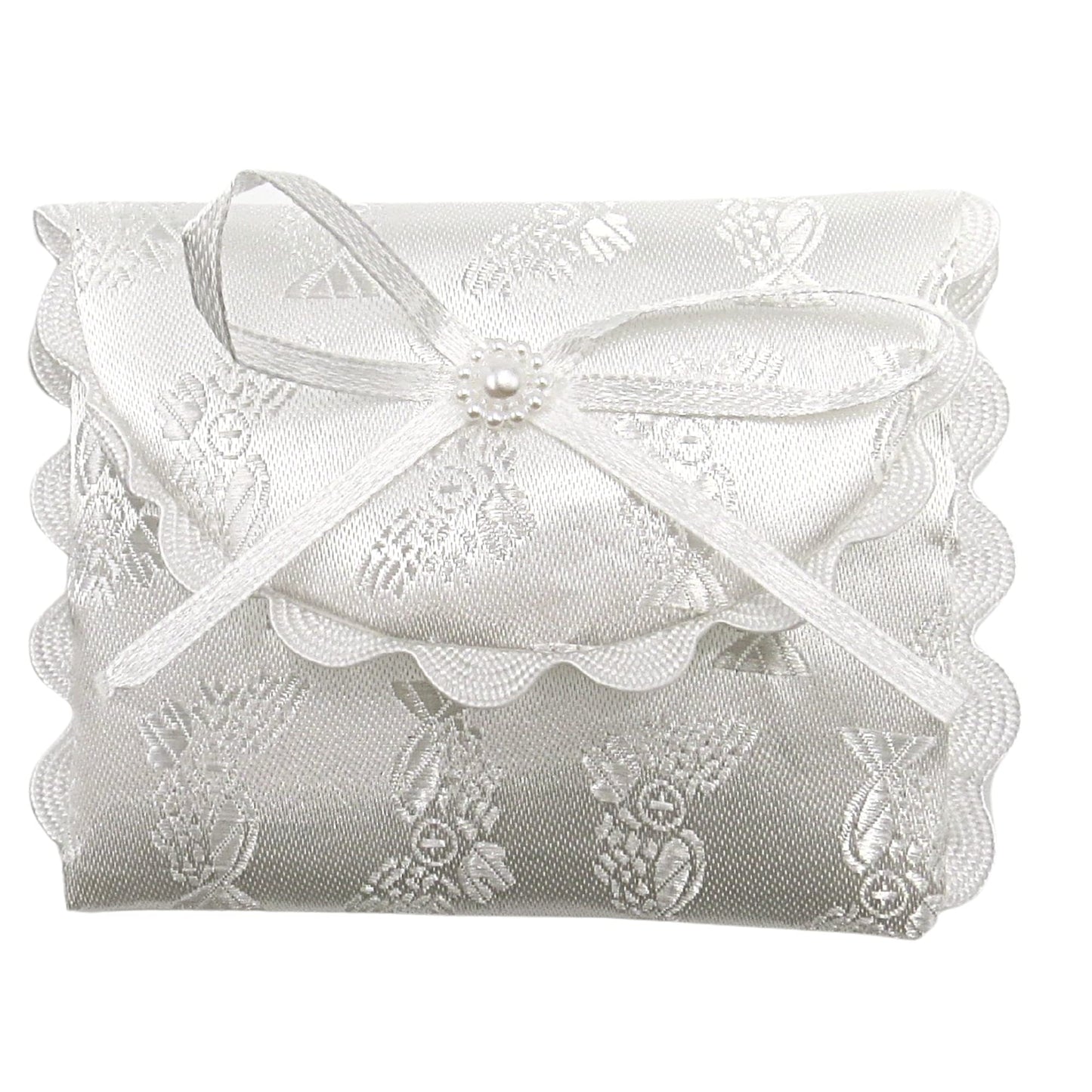 Needzo Light of Christ First Communion Satin Purse Set, Includes Mass Prayer Book, Rosary & Pouch, Scapular, Lapel Pin, Gifts & Keepsakes for Young Women, Communicant Starter Pack (6 Piece)