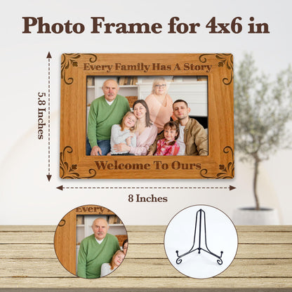 Family Picture Frame 4x6, Adoption Day Gifts for Stepdad Stepmom, Mother's Day Bonus Mom Gift, Father's Day Bonus Dad Gifts, Every Family Has a Story A21-1