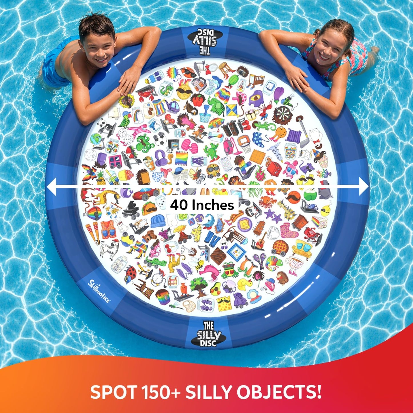 Skillmatics The Silly Disc – Pool Party Game for Kids, Teens & Adults, Funny Spot & Shout Game, Swimming Pool Toy, Outdoor Family Activity, Summer Game, Hilarious Gift for Ages 8, 9, 10 & Up