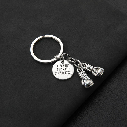 PHAETON 20PCS Never Give Up Boxing Keychain Boxing Gloves Charm Keyring Inspirational Gifts for Boxers Boxing Coach Boxing Keychain Fitness Gifts Boxer Fan GiftSport Lover
