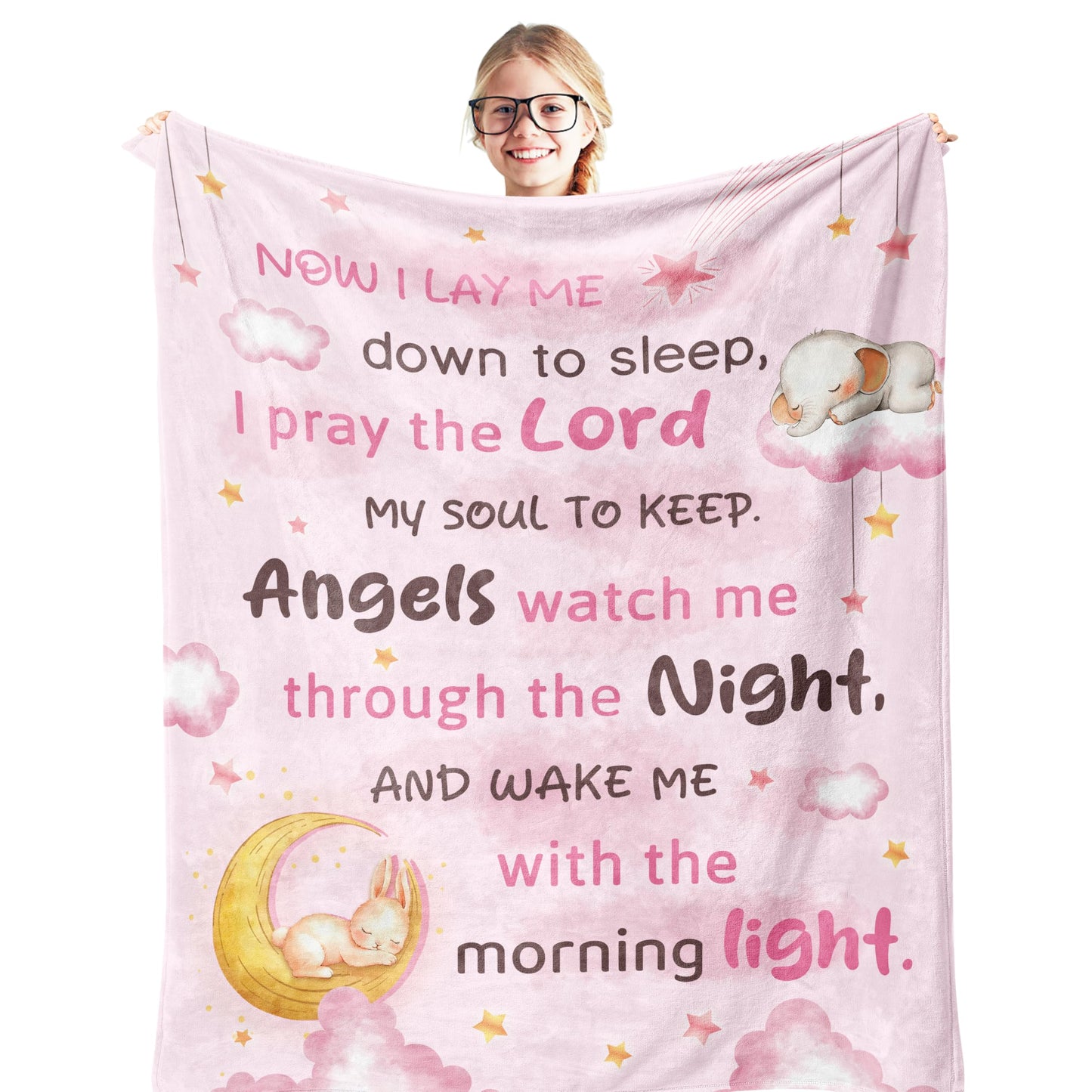 Nicetous Baptism Gifts for Girl Blanket 50x40in, Baptismal Gifts for Women/Kid/Baby Girl, Baptism Favors, Christening Gifts for Girls, Baptism Gift Idea Soft Throw Blanket