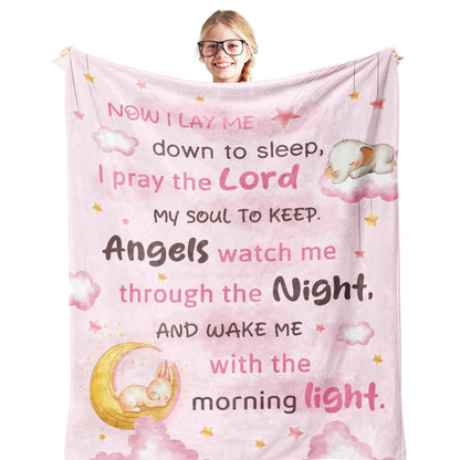 Nicetous Baptism Gifts for Girl Blanket 50x40in, Baptismal Gifts for Women/Kid/Baby Girl, Baptism Favors, Christening Gifts for Girls, Baptism Gift Idea Soft Throw Blanket