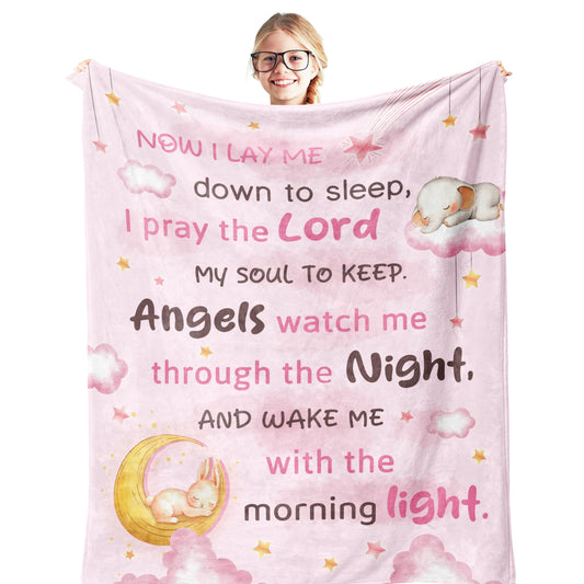 Nicetous Baptism Gifts for Girl Blanket 50x40in, Baptismal Gifts for Women/Kid/Baby Girl, Baptism Favors, Christening Gifts for Girls, Baptism Gift Idea Soft Throw Blanket