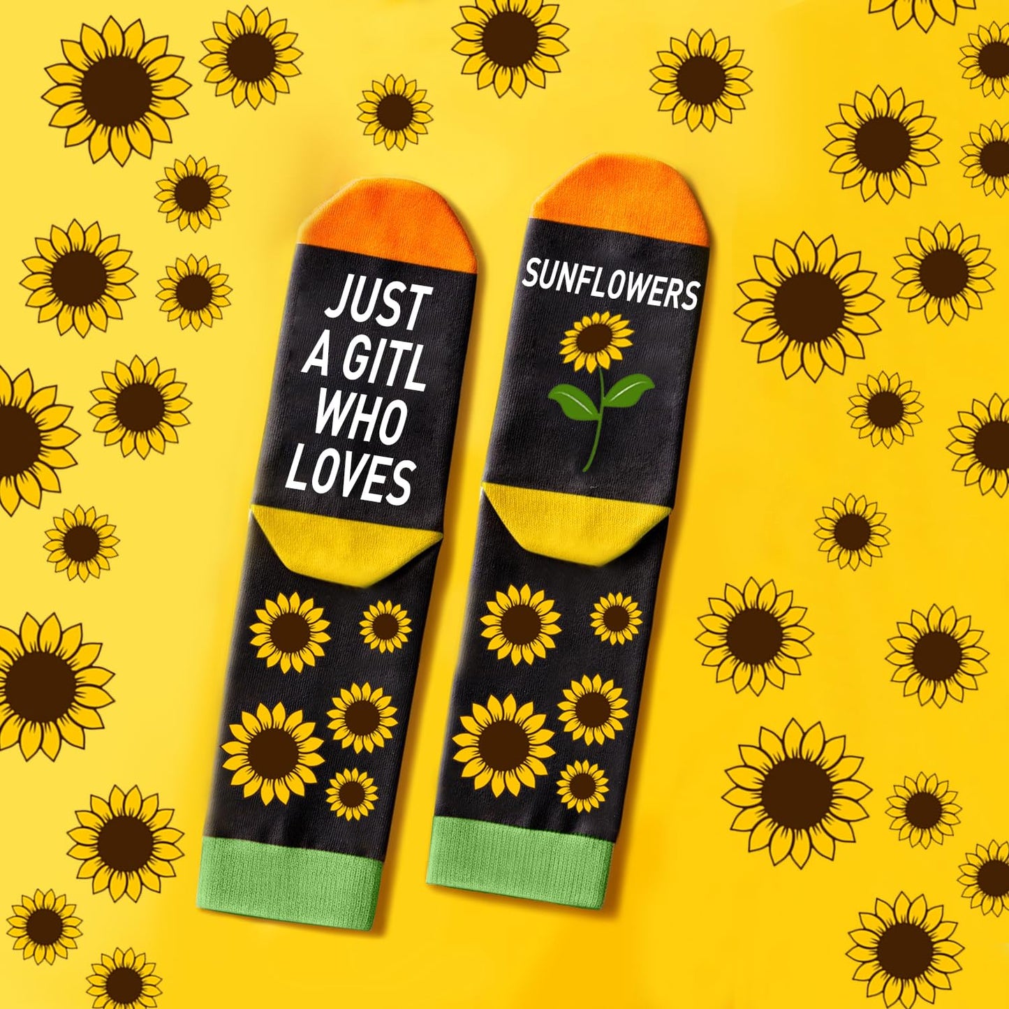 Sunflower Gift Set for Women: Sunflower Necklace, Bracelets, Socks & Keychain - Sunflower Lovers Gifts for Any Occasion