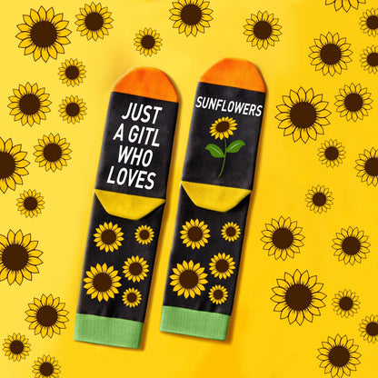 Sunflower Gift Set for Women: Sunflower Necklace, Bracelets, Socks & Keychain - Sunflower Lovers Gifts for Any Occasion