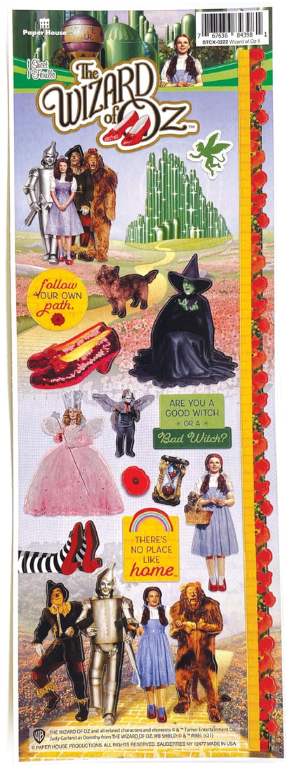 Paper House Productions The Wizard of Oz Cardstock Sticker Sheet for Crafts, Scrapbooking & Collecting