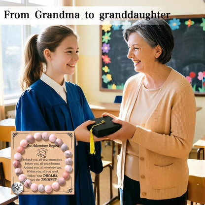Parma77 2026 Graduation Gifts for Her, High School College Graduation Gifts for Women, Inspirational Compass/Heart Graduation Bracelets with Gift Message Card for Women Daughter Sister Friends