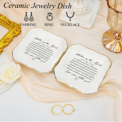 Mother of the Bride Jewelry Dish – Sentimental Wedding Gift from Daughter, Mom of the Bridal Gifts, Elegant Gift for Mother of Bride on Wedding Day