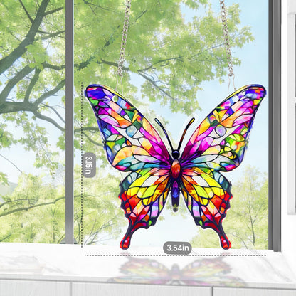 Butterfly Gifts for Women, Butterfly Ornaments Suncatcher Acrylic Decorations Stained Glass Effect Window Hanging with Chain 2026 Inspirational Butterflies Sun Catcher Decor for Christmas Tree