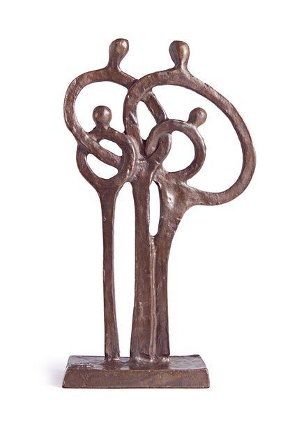 Danya B. ZD10102 Contemporary Family of 4 Ring of Love Metal Art Cast Bronze Sculpture