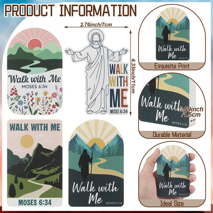 Yousoontic 4 Pcs LDS Mormon Gifts Easter Walk with Me Wooden Desktop Decor, 2026 Walk with Me Gifts, Youth Theme Inspirational Christian Home Tabletop Signs, LDS Gift for Missionaries, Bishop Baptism