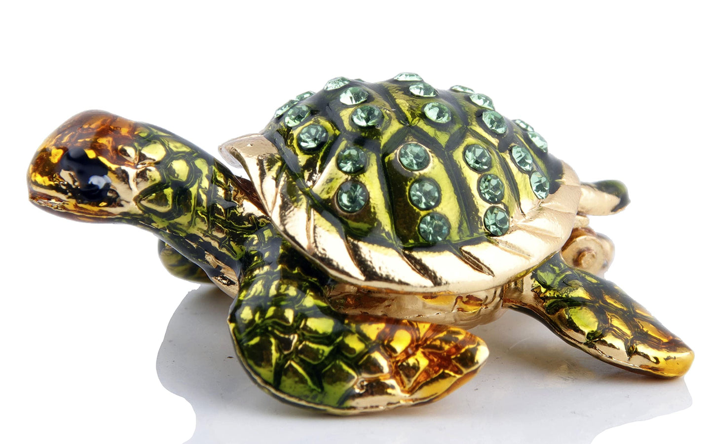 Mini Sea Turtle Figurine Trinket Box Hinged Jewelry Boxes