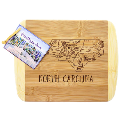Totally Bamboo A Slice of Life North Carolina State Serving and Cutting Board, 11" x 8.75"