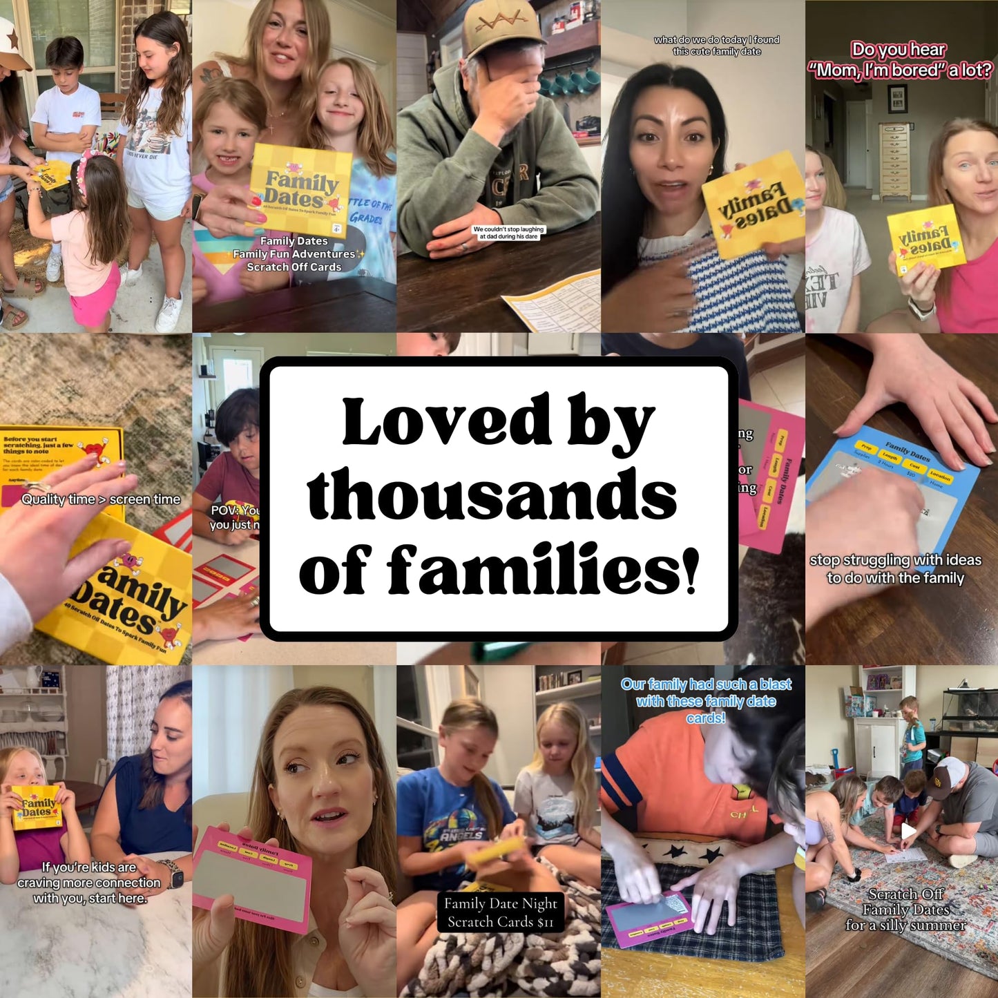 Happy Duo Family Dates 40 Scratch Off Cards – Summer Activities for Kids & Tween from Kids – Family Games for All Ages