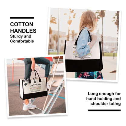 Retirement Gift for Woman 2026, Retired Canvas Tote Bag, Cool Retirement Gifts for Coworker, Teacher, Nurse, Reusable Travel Beach Shopping Tote Bag