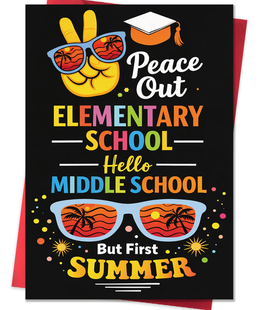 5th Grade Graduation Gifts Card for Boys Girls,Funny 2026 Elementary School Graduation Cards Gifts Decorations for Son Daughter Granddaughter Grandson Niece Nephew Family Kids