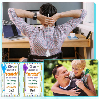 FoldTier 30 Pcs Extendable Back Scratcher Bulk Father's Day Dad Gift Hand Shaped Retractable Back Scratcher with Gift Cards Bags Telescoping Massage Tool for Adults Men Church Birthday
