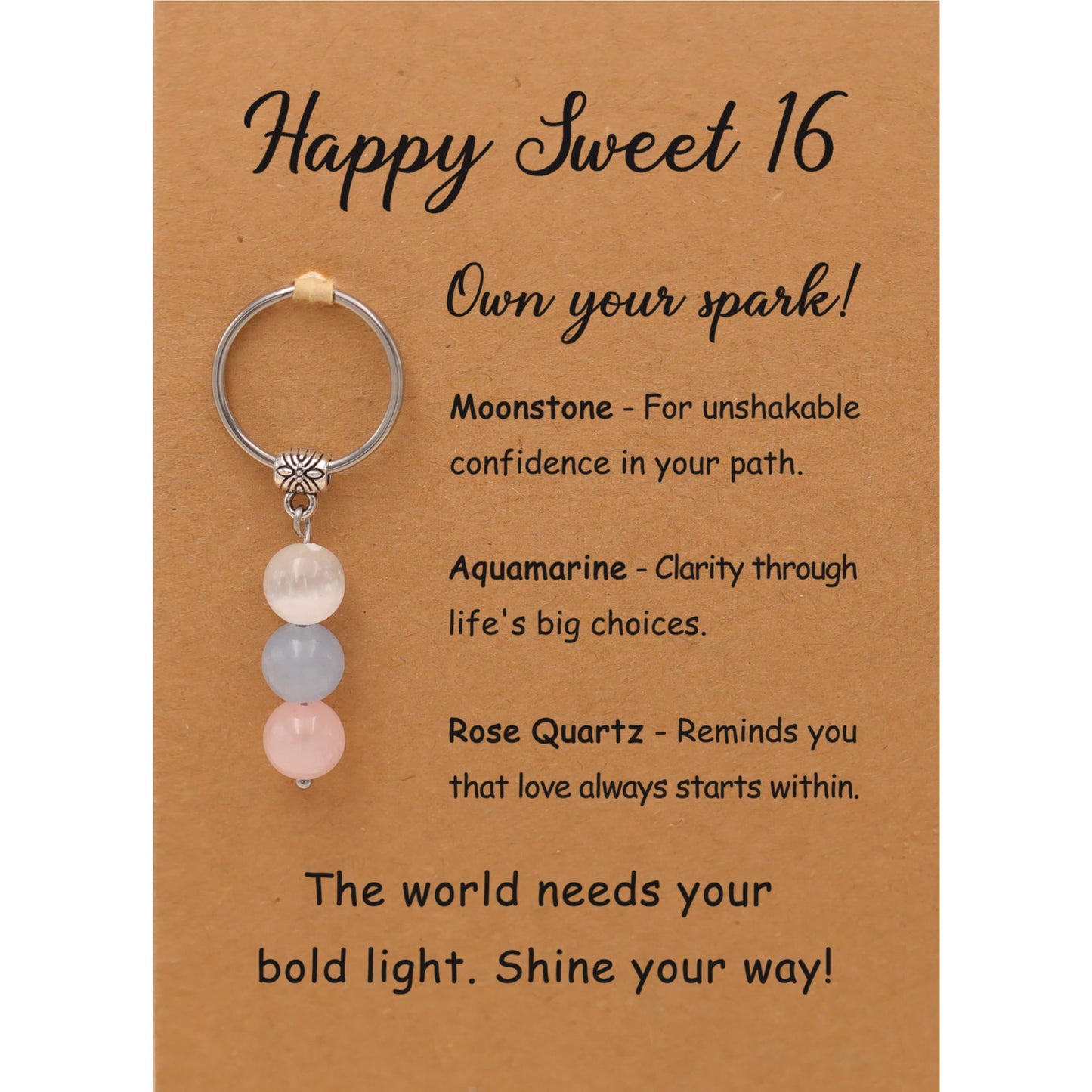 PRCOLUX Happy Birthday Gifts for Women Friend Sister Mom Daughter, 13 16 21 30 40 50 60 70th Birthday Gifts Crystal Keychain