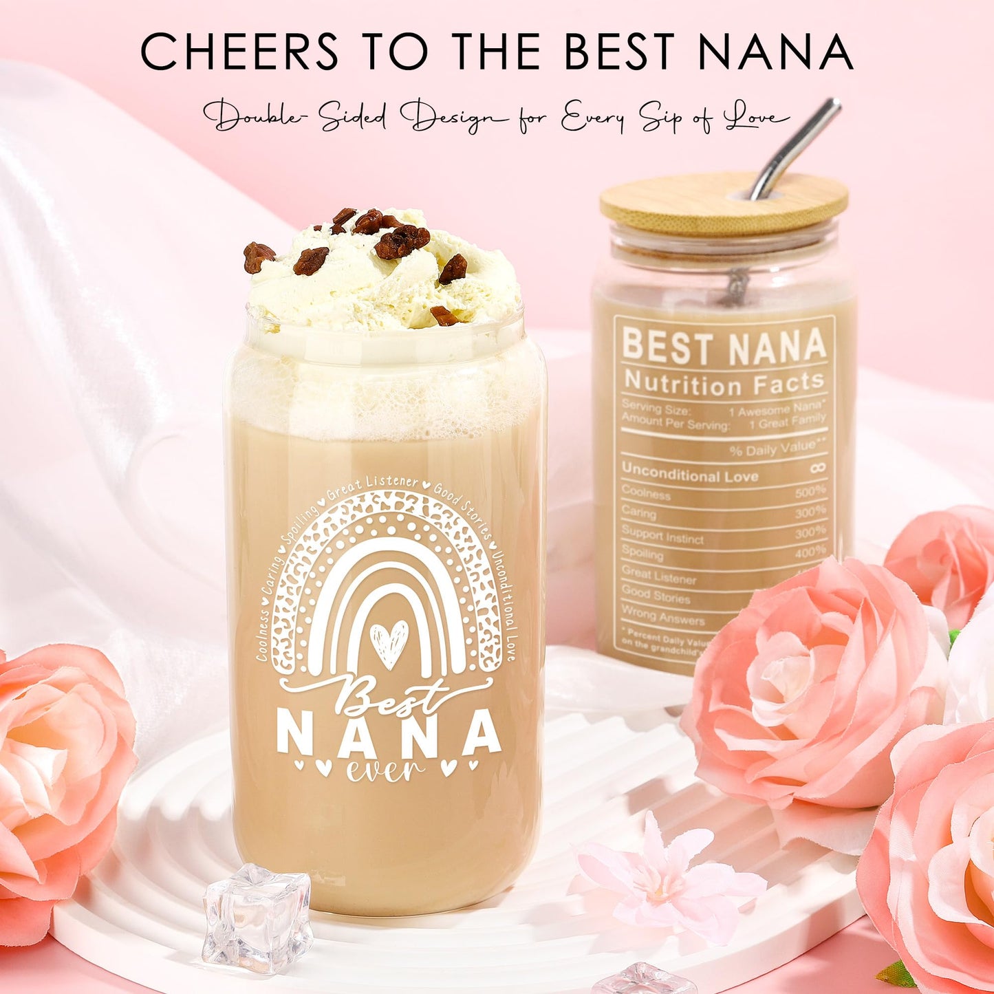 Nana Gifts from Grandkids Nana Birthday Gifts for Women Best Nanas Ever Gift Set from Granddaughter Personalized Great Nanas Favorite Presents Merch Stuff for Happy Birthday Christmas with 16oz Cup