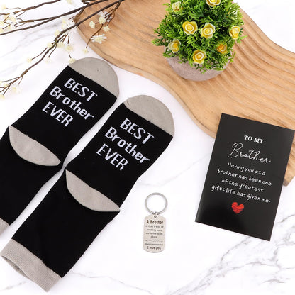 Brother Gifts for Men Christmas Gift Unique Gifts for Brother Including Tumbler Keychain Socks Pen Bracelet Gift Card for Birthday Christmas