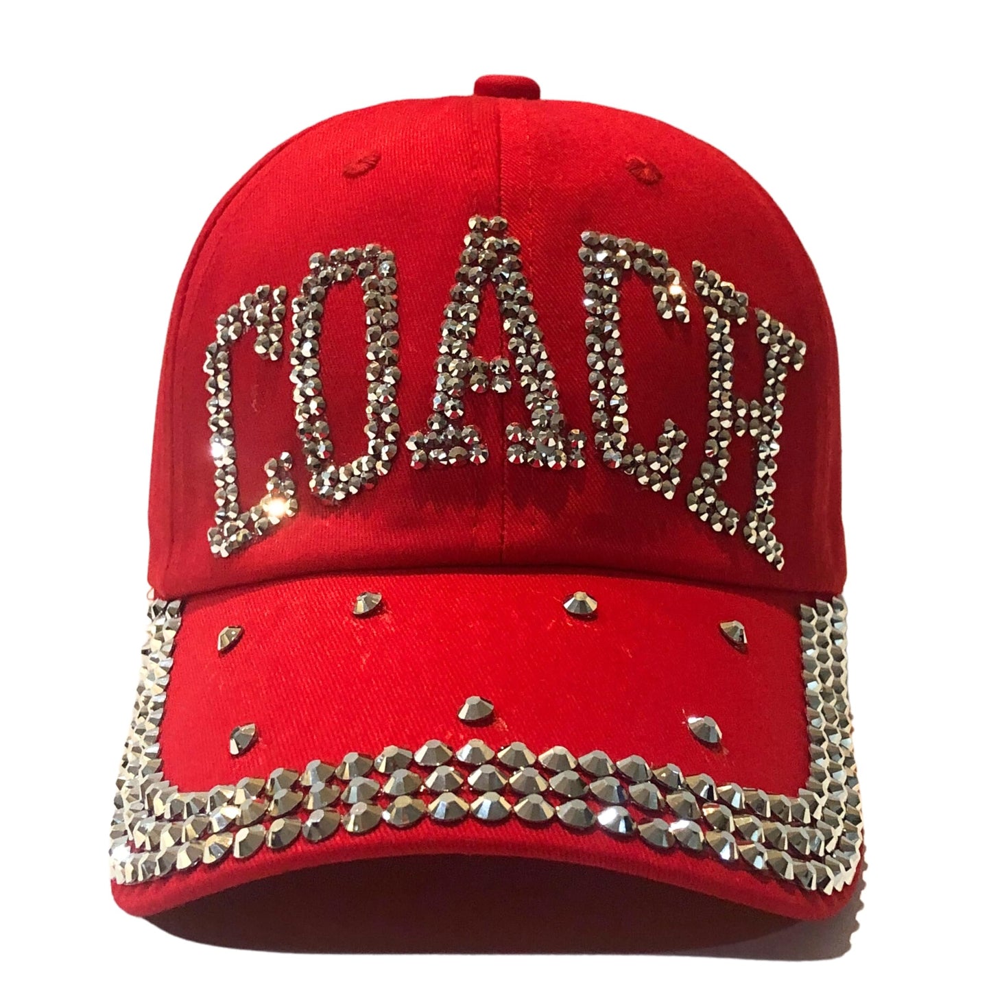 Popfizzy Bling Coach Hat with Rhinestones for Women, Best Cheer & Sports Coach Hat Gifts