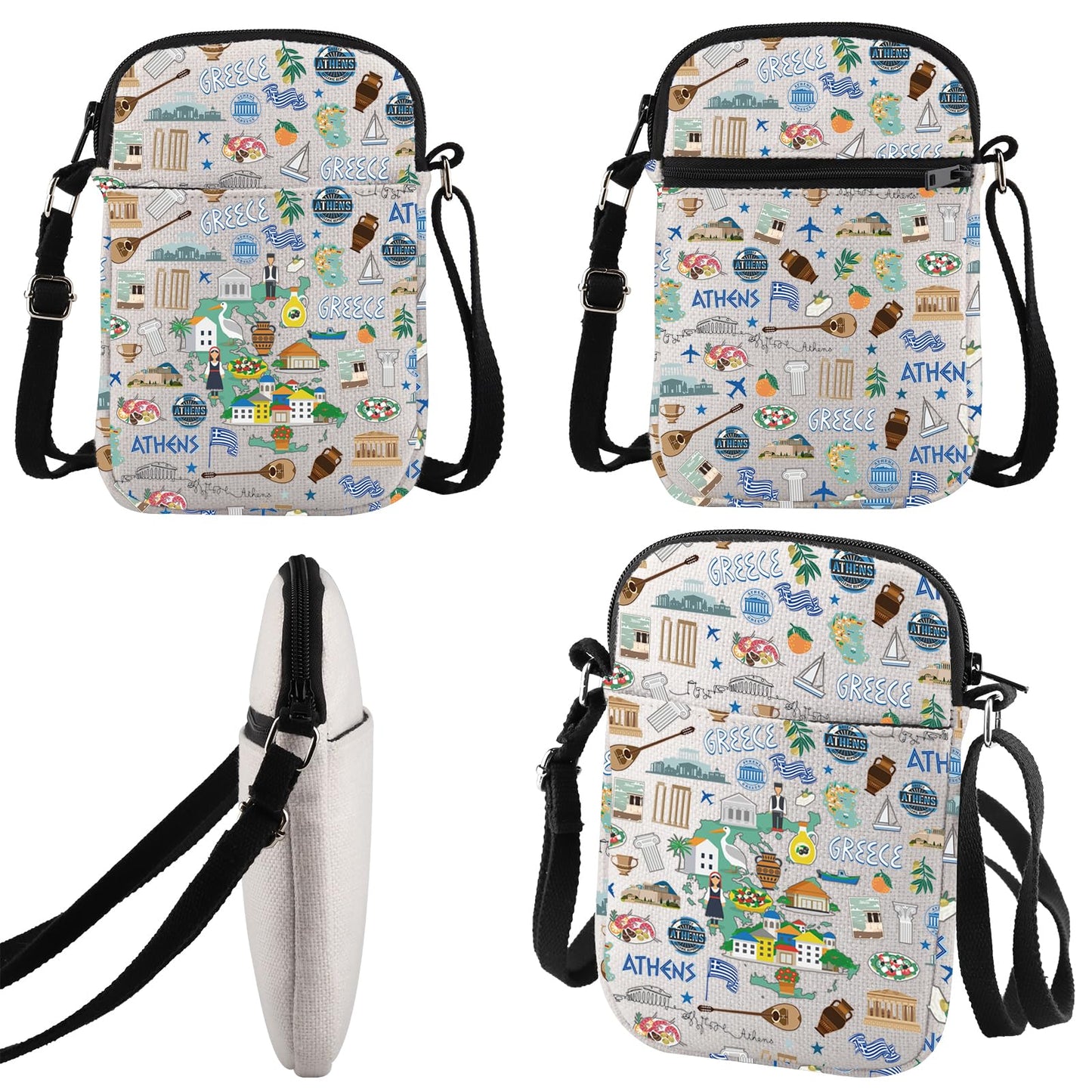Greek Theme Travel Gift Greece Trip Crossbody Bag Greece Honeymoon Gift
