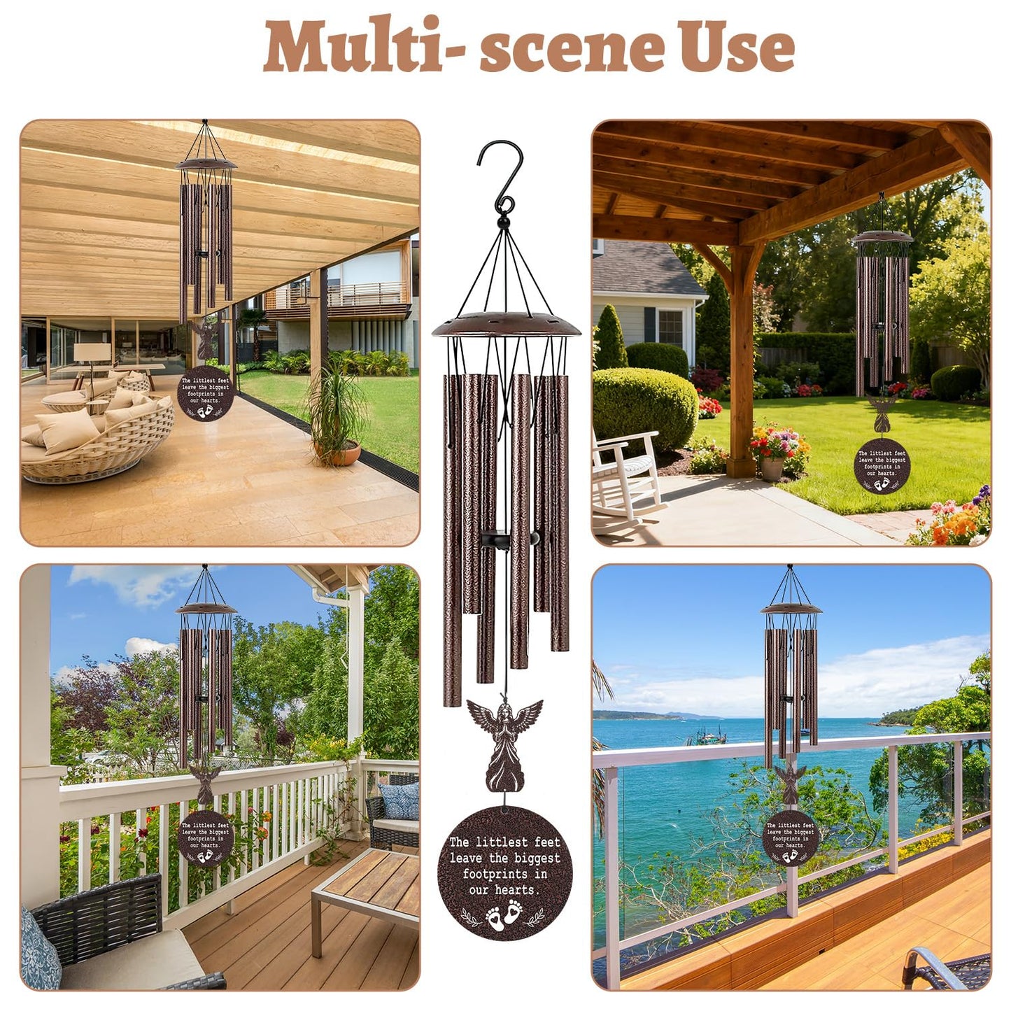 Miscarriage Gifts for Mothers - 36'' Miscarriage Memorial Wind Chimes for Women, Infant Baby Loss Keepsake Sympathy Memorial Bereavement Condolence Remembrance Gift, in Memory of Angel Baby