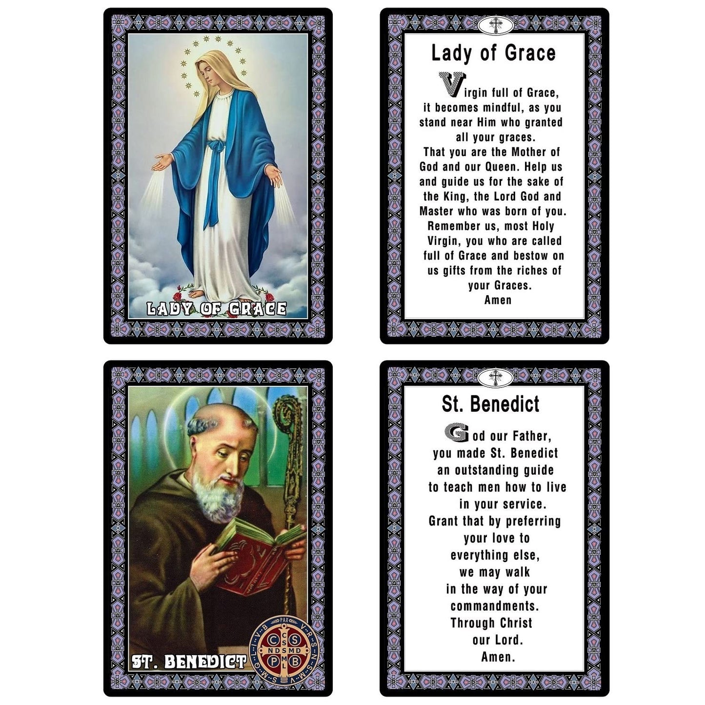 ESNOY Catholic Prayer Cards, Prayer Cards Catholic Saints Set of 10 Holy Prayer Cards, Catholic Religious Gifts for Women, Men, Mother, Father, Godfather, Godmother Gifts from Godson Goddaughter