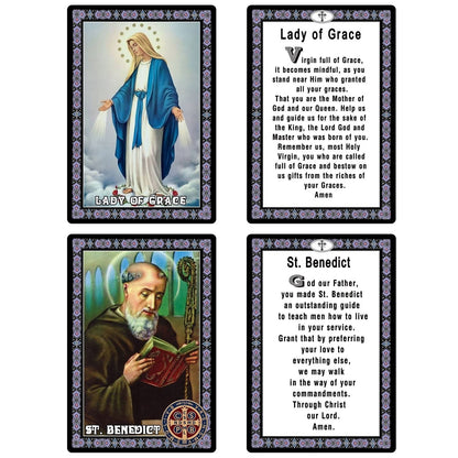 ESNOY Catholic Prayer Cards, Prayer Cards Catholic Saints Set of 10 Holy Prayer Cards, Catholic Religious Gifts for Women, Men, Mother, Father, Godfather, Godmother Gifts from Godson Goddaughter