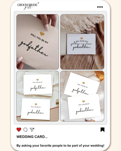 Will You Be My Godparents, God Parent's Proposal Cards Gifts with Envelope, Cute Gifts for Godparents On Wedding Day. （Godfather/Godmother B）