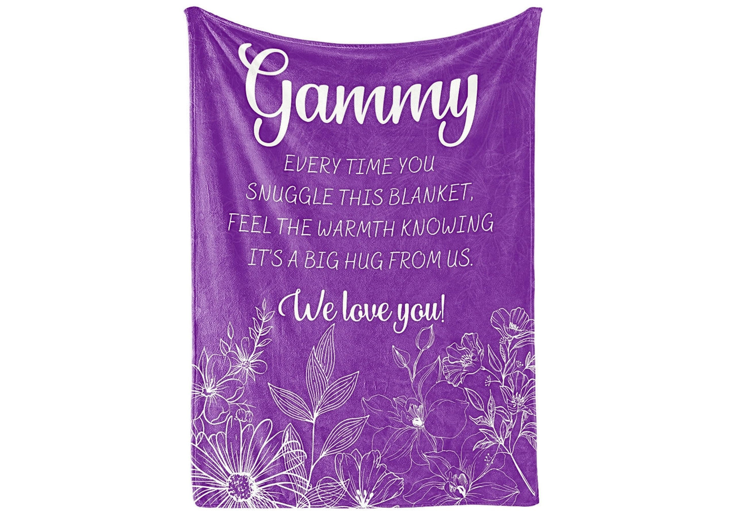 InnoBeta Gammy Gifts, Gifts for Gammy, Flannel Throw Blankets on Mother's Day, Christmas, Birthday, 50" x 65", Purple Flowers