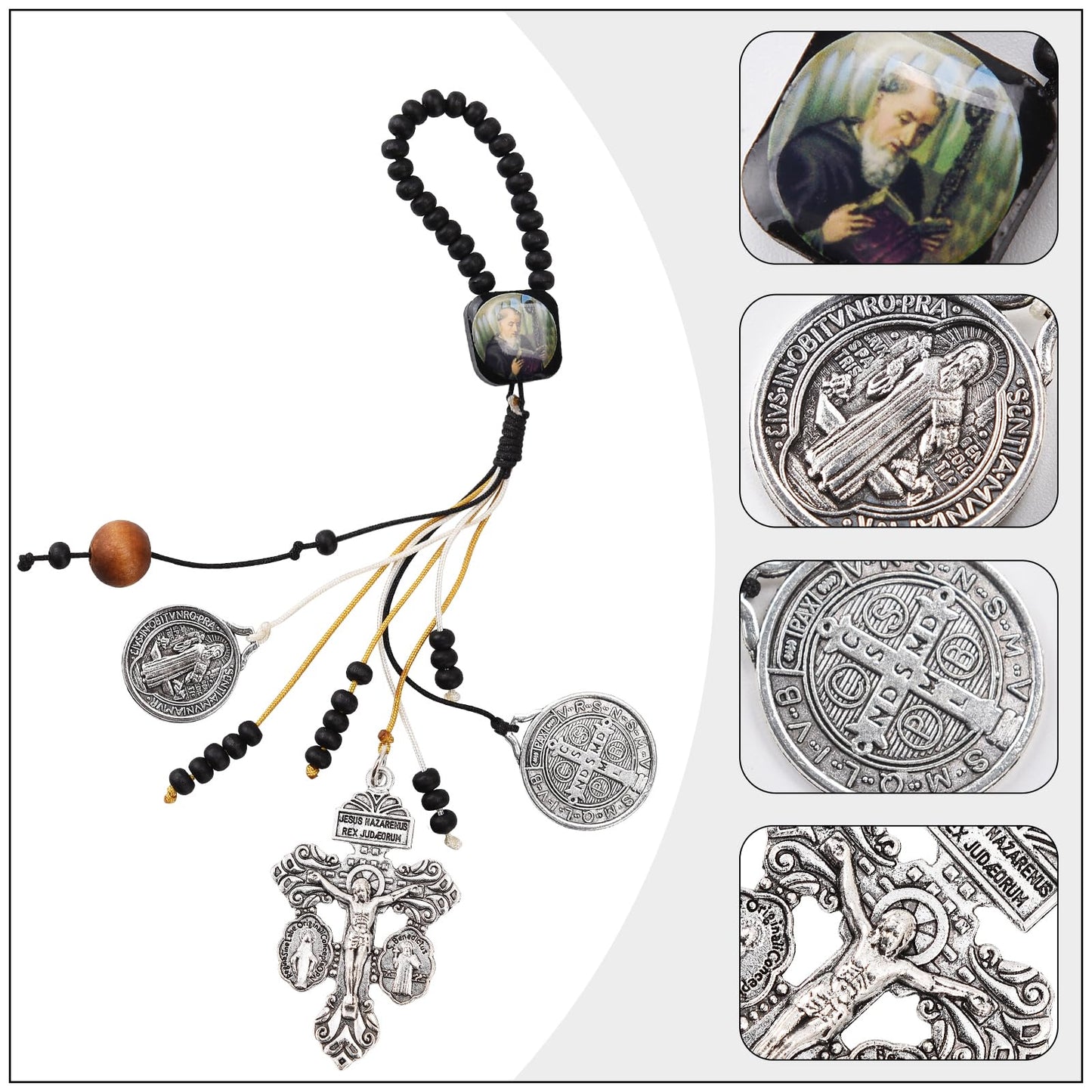 Brilucky St Benedict Medals for Door with Pardon Crucifix Prayer Cards,House Blessing Catholic Gift Set for New Home Door Hanger Decor,Medalla De San Benito La Cruz Del Perdon Catolica