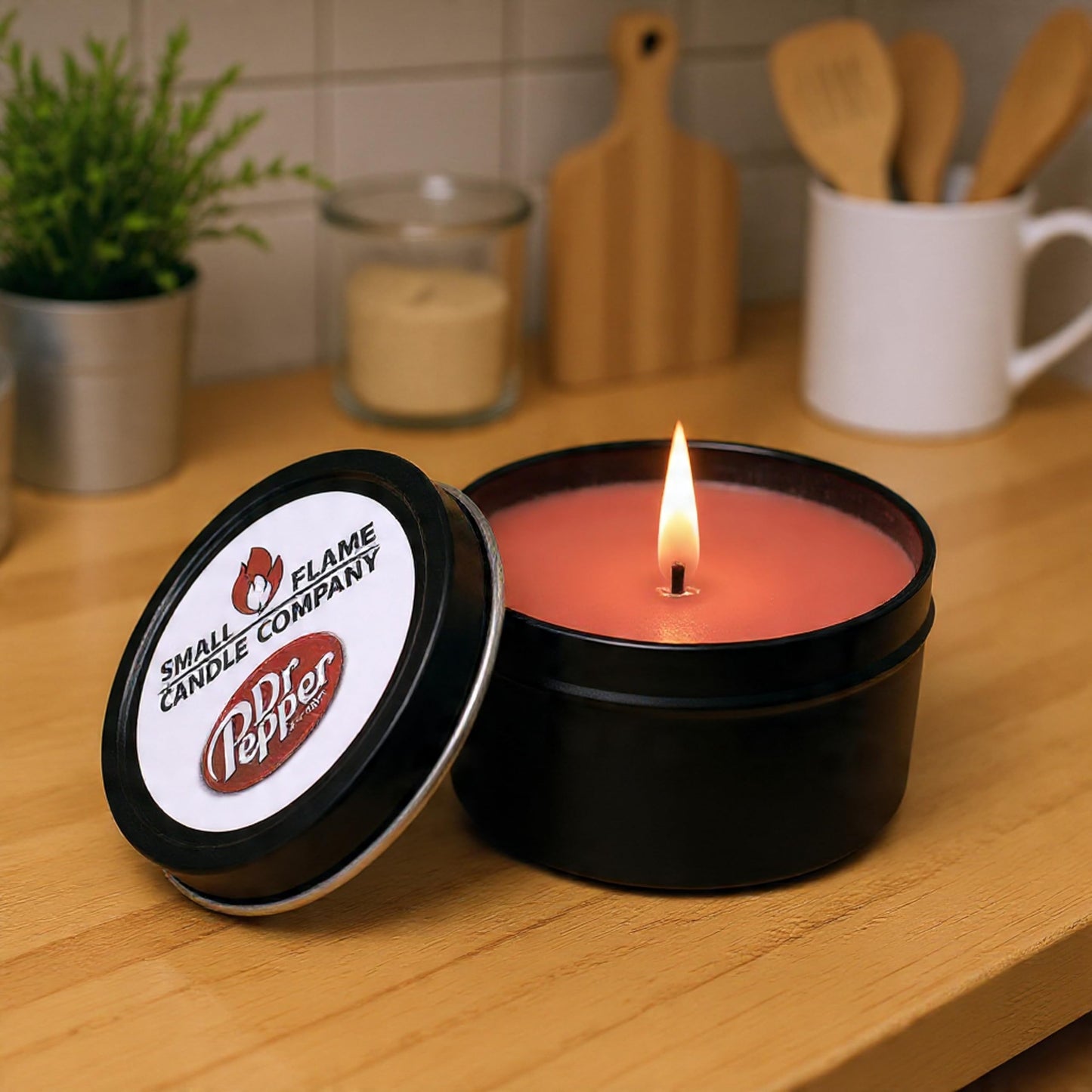 Hand-Crafted Natural Coconut Soy Candle from Small Flame Candle Company (Dr Pepper)