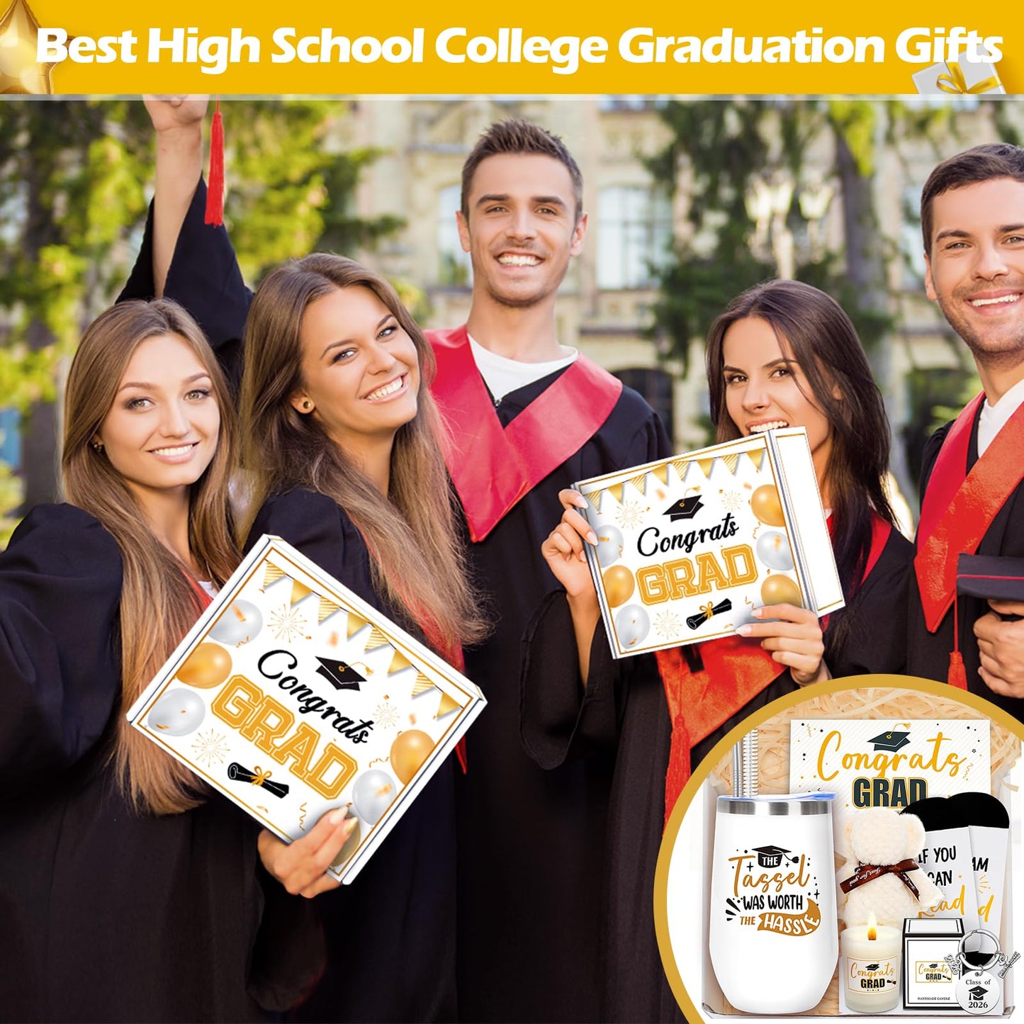 Duchong 2026 Graduation Gifts, Congrats Gift Box Set, College High School Graduation Present, Grad Box with Tumbler for Her Him