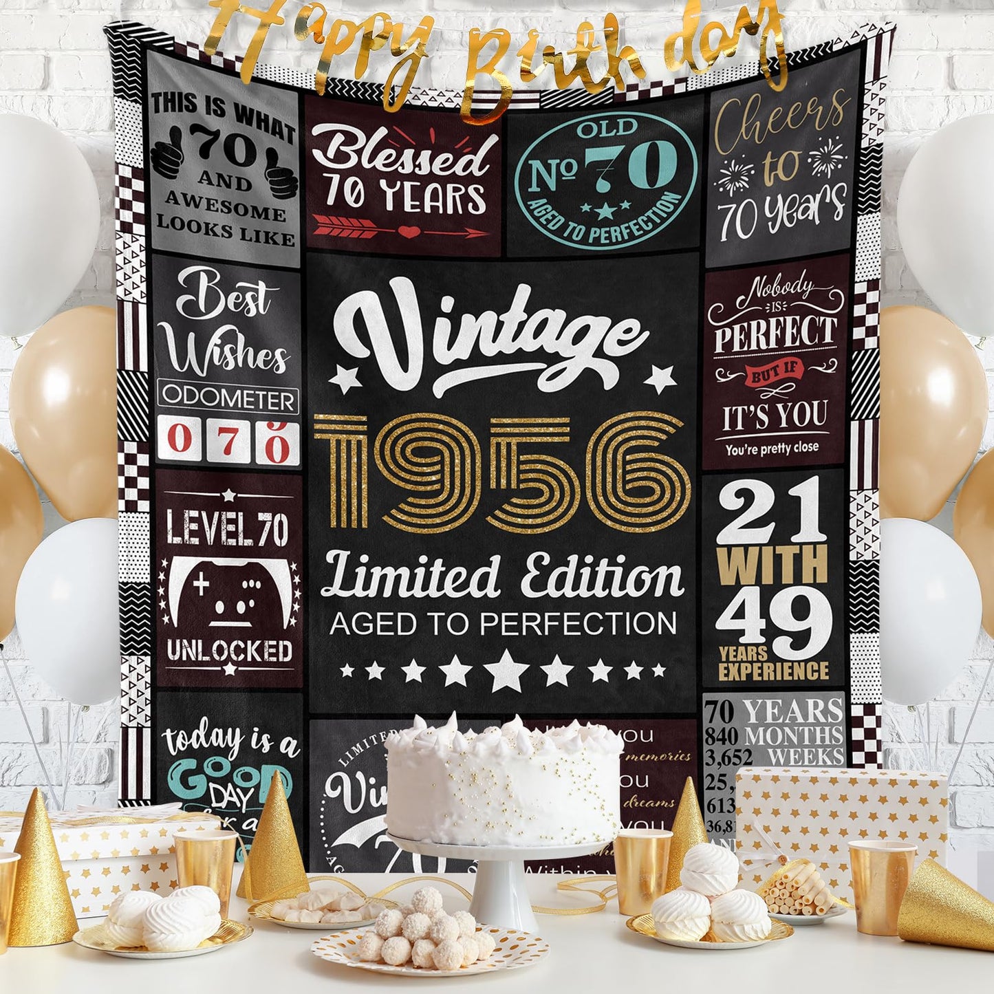 70th Birthday Gifts for Men, 70 Year Old Birthay Blanket Gifts for Men 70th Birthday Gift Ideas