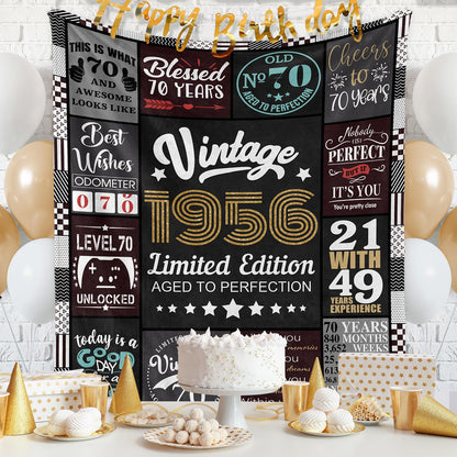 70th Birthday Gifts for Men, 70 Year Old Birthay Blanket Gifts for Men 70th Birthday Gift Ideas