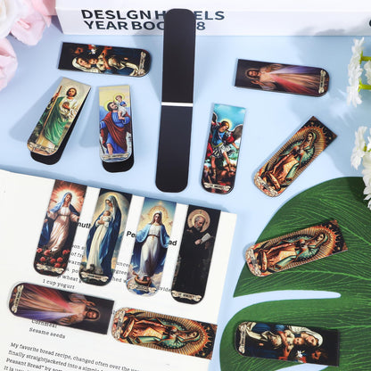 Wxiben Catholic Magnetic Bookmarks Gifts - 30 Pcs Christian Religious Book Mark Magnets Catholic Saints Magnetic Bookmark Jesus Virgin Mary Book Markers Page Clip for Women Men Sunday School Gift