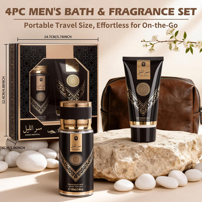 Gifts for Men,Bath Set with Woody Scented Spa Gifts, Christmas Birthday Self Skin Care Set for Men, Spa Gift Baskets for Him, 2 IN 1 Men's Spa Kit Gifts for Bath Spa（2 Sets）