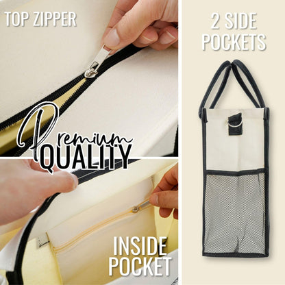 InnoBeta Massage Therapist Gifts for Women, Canvas Tote Bag with Top Zipper Closure and Shoulder Strap, Thank You Gifts for Massage Therapist