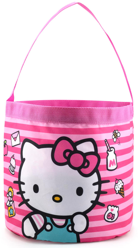 Sanrio Hello Kitty Tote Bag for Kids | Collapsible Halloween Trick or Treat Bag, Candy Tote, and Reusable Easter Basket | Hello Kitty Travel Tote, Shopping Bag, or Party Carryall | Ages 3+
