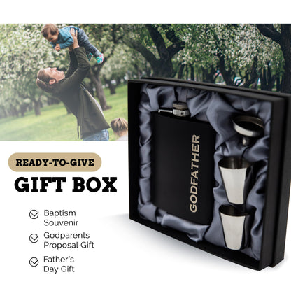 Godfather Gifts from Godchild, Godfathers Gift, Will You be my Godparents Proposal, God Parents Presents Proposal, God Father's Present, Baptism, Hip Flask Engraved (Godfather)