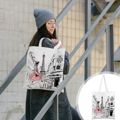 Paterr 4 Pcs City Souvenir Tote Bag-New York Chicago Seattle Los Angeles Boston San Francisco Paris Italy Las Vegas Nashville