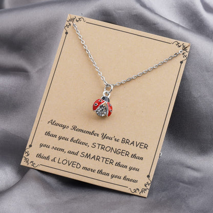FUSTMW Ladybug Pendant Necklace Ladybug Gifts Jewelry Ladybug Necklace Charm Inspirational Gifts for Women