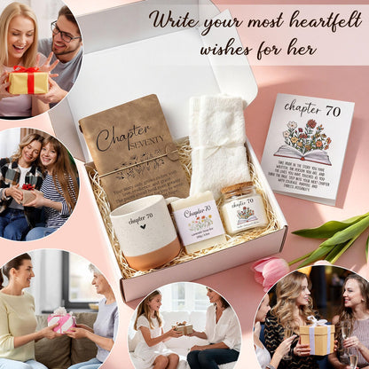 Giftota 70th Birthday Gifts for Women, 70 Year Old Birthday Gifts for Women Next Chapter Gifts for 70 Year Old Woman Birthday Gift for Women Gift for Women with 7Pcs