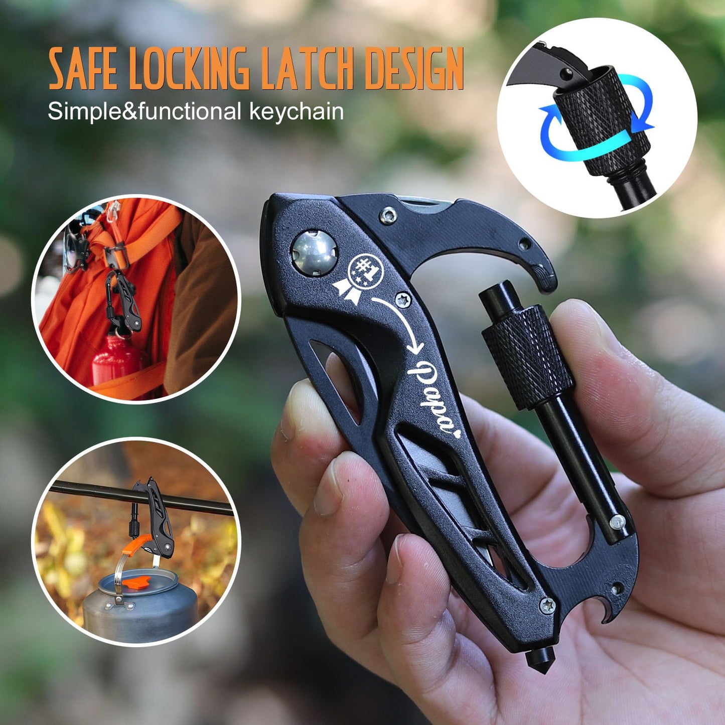 Gifts for Papa, Papa Gifts for Fathers Day, Papa‘s Multitool Gift for Fathers Day Birthday, EDC Outdoor Papa’s Gift